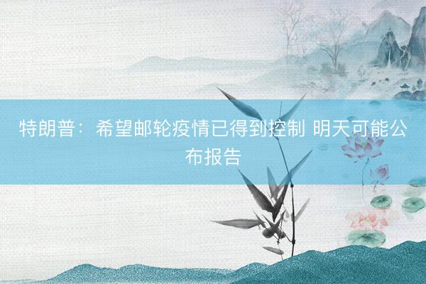 特朗普：希望邮轮疫情已得到控制 明天可能公布报告