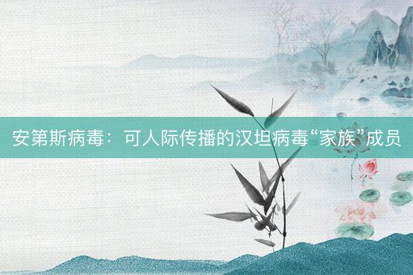 安第斯病毒：可人际传播的汉坦病毒“家族”成员