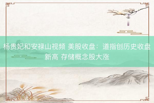 杨贵妃和安禄山视频 美股收盘：道指创历史收盘新高 存储概念股大涨