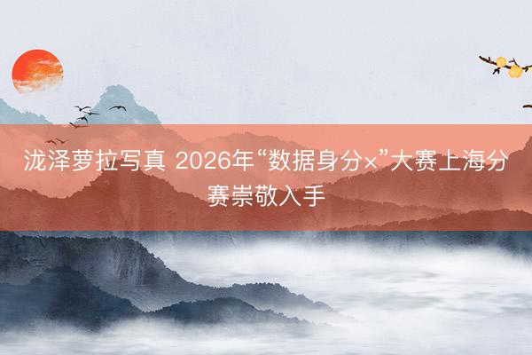 泷泽萝拉写真 2026年“数据身分×”大赛上海分赛崇敬入手