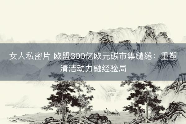 女人私密片 欧盟300亿欧元碳市集缱绻：重塑清洁动力融经验局